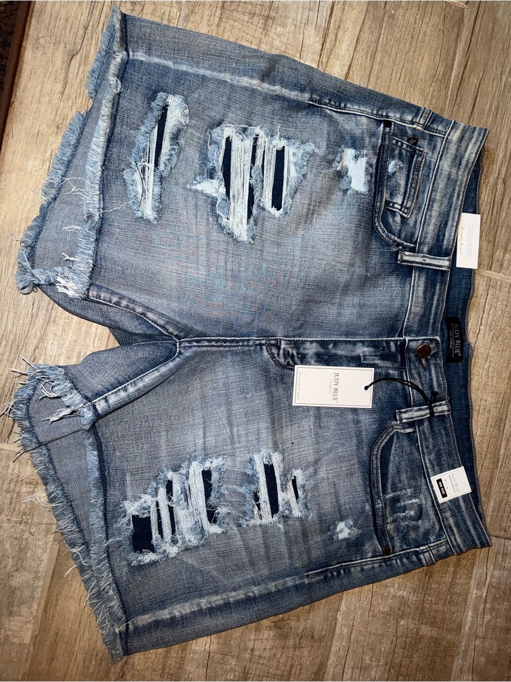 Judy Blue Light Blue Distressed Denim Shorts